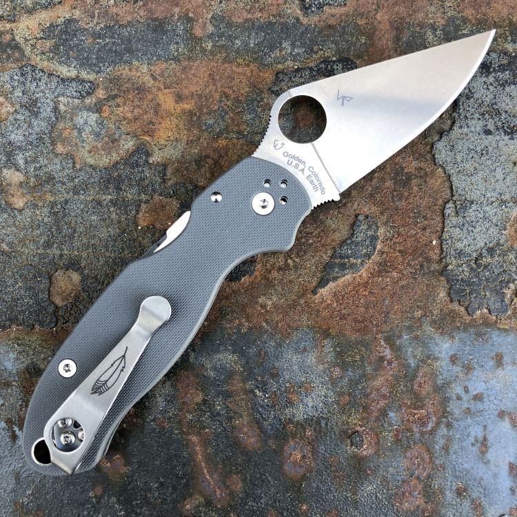Spyderco Para 3 Gray G10 Scales Maxamet Blade Folding Knife